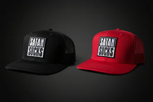 Load image into Gallery viewer, Satan Sucks Block Patch Mesh Snap Back Ball Cap