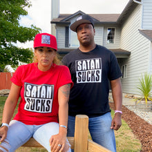 Load image into Gallery viewer, Satan Sucks Block Patch Mesh Snap Back Ball Cap