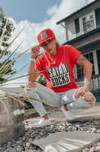 Load image into Gallery viewer, Satan Sucks Red Block Style T's
