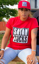 Load image into Gallery viewer, Satan Sucks Red Block Style T's

